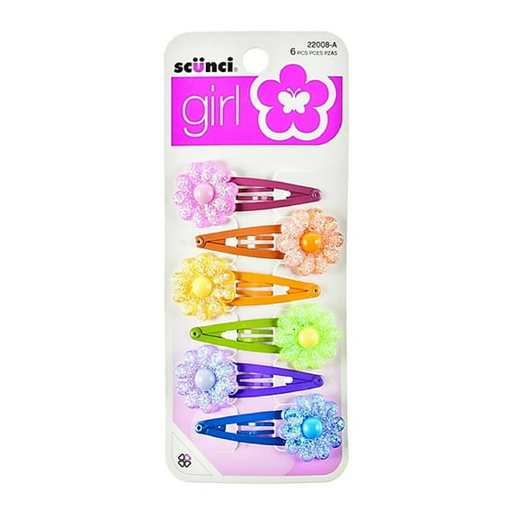 Scunci Girl Flower Hair Clips, 1 Ea..