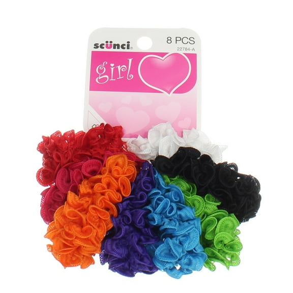 Scunci Girl Hair Scrunchies, Ponytail Holders - Assorted 8 ea (Pack of 3)