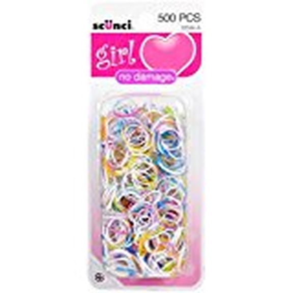 Scunci Girl, Poly Band Mega Pack, Assorted Colors - 500 pcs (Pack of 4)