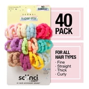 Scunci Ponytail Hair Ties, Multicolor, 40 Count