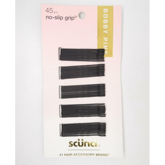 Scunci Hair Accessories No-Slip Grip Bobby Pins - Matte Black - 45pcs