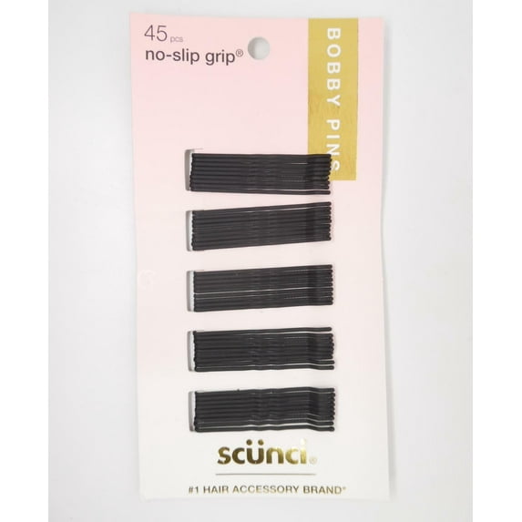 Scunci Hair Accessories No-Slip Grip Bobby Pins - Matte Black - 45pcs