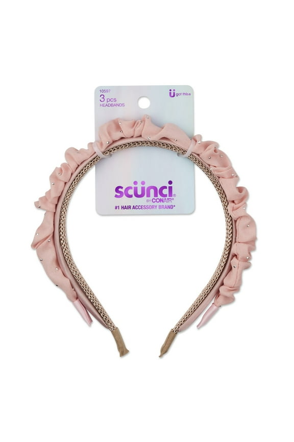 Fashion Assorted Headbands, Multicolor, 3 Count