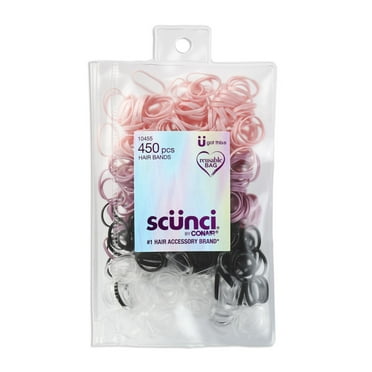 Scunci Elastic Polyband Ponytail Hair Ties, Multicolor, 450 Count