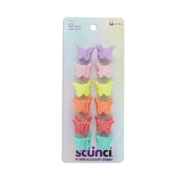 Scunci Mini Butterfly Claw Clips, Multicolor, 12 Count