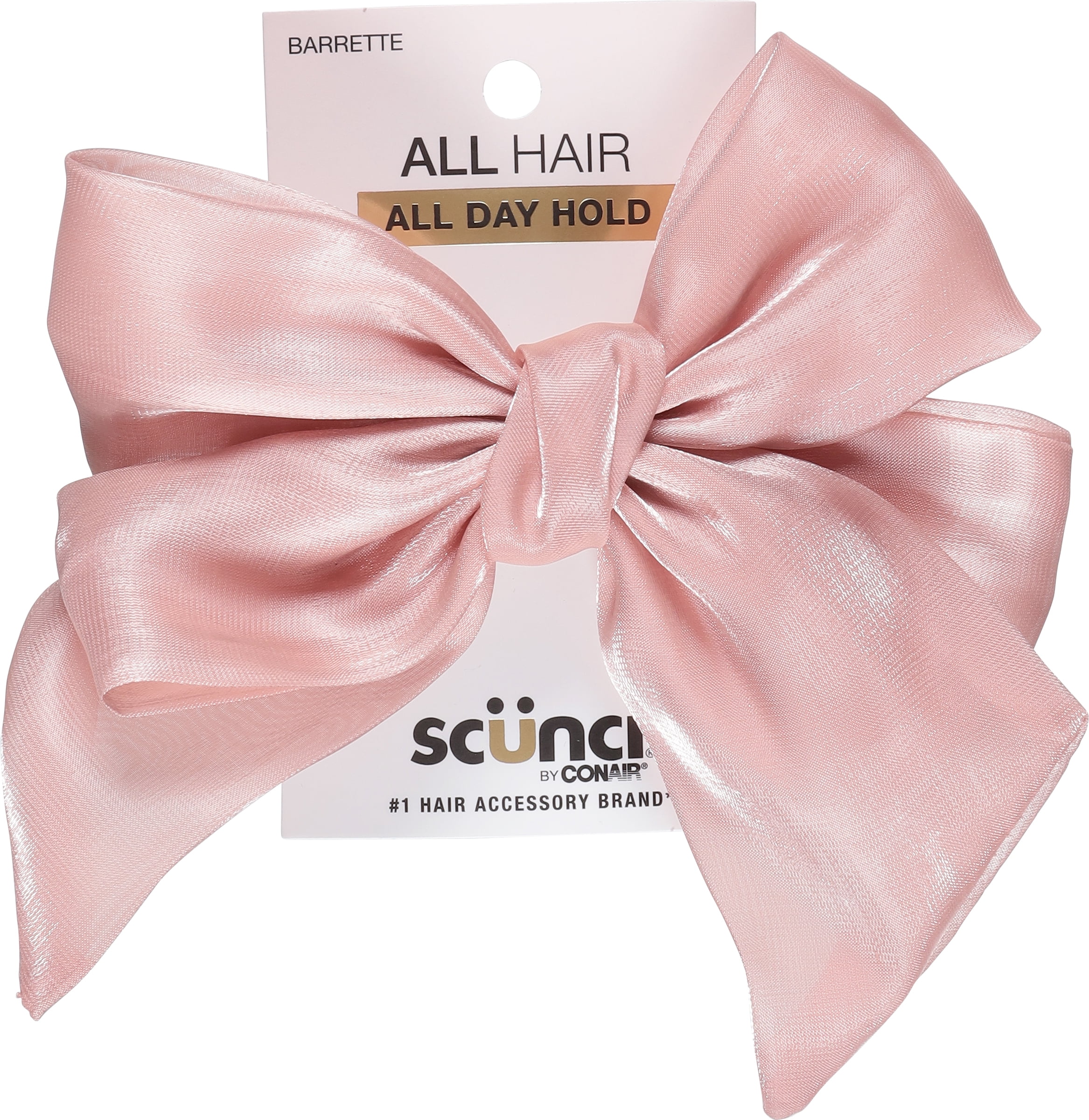 Scunci Large Hair Bow Barrette, Pink, 1 Count