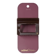 Luxe by Conair Modern Square Claw Clip, Espresso Brown, Open Rectangle Design, 1 Count