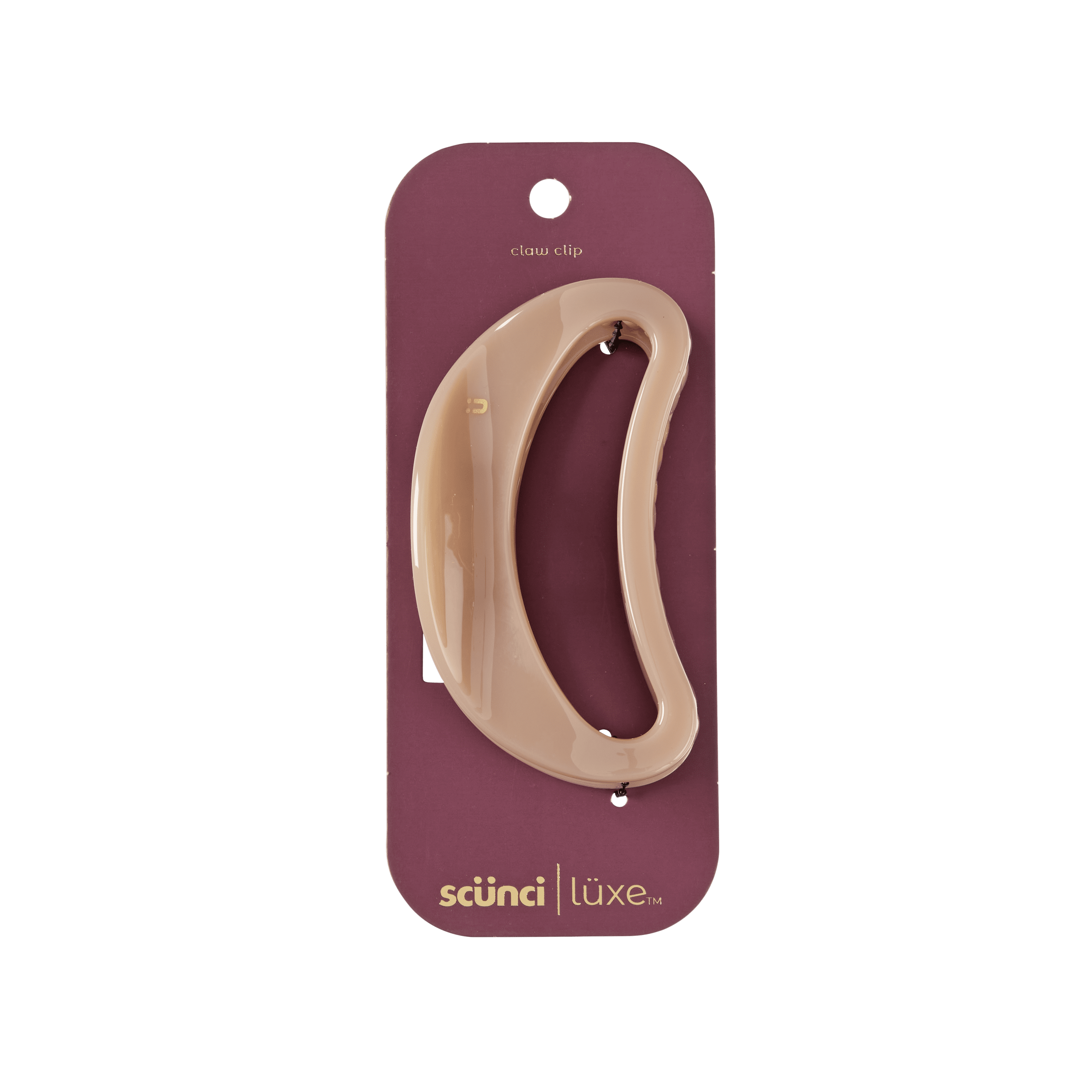 Scunci Luxe by Conair Open Oval Claw Clip, Nude with Gold-Tone Accents, 1 Count