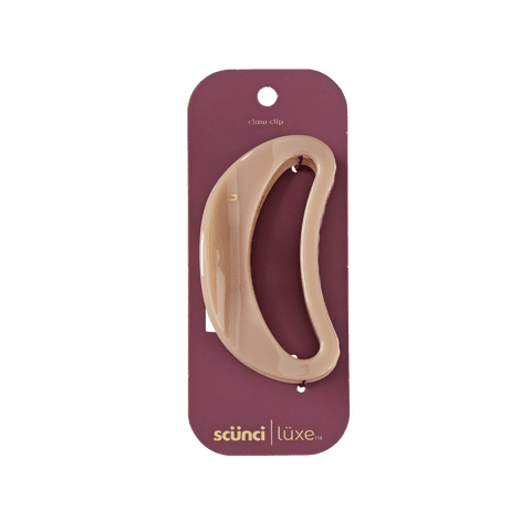 Scunci Luxe by Conair Open Oval Claw Clip, Nude with Gold-Tone Accents, 1 Count