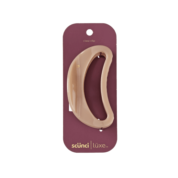 Scunci Luxe by Conair Open Oval Claw Clip, Nude with Gold-Tone Accents, 1 Count