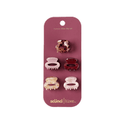 Scunci Luxe by Conair Mini Claw Clips, Marble & Neutral Tone Hair Clips, 5 Count