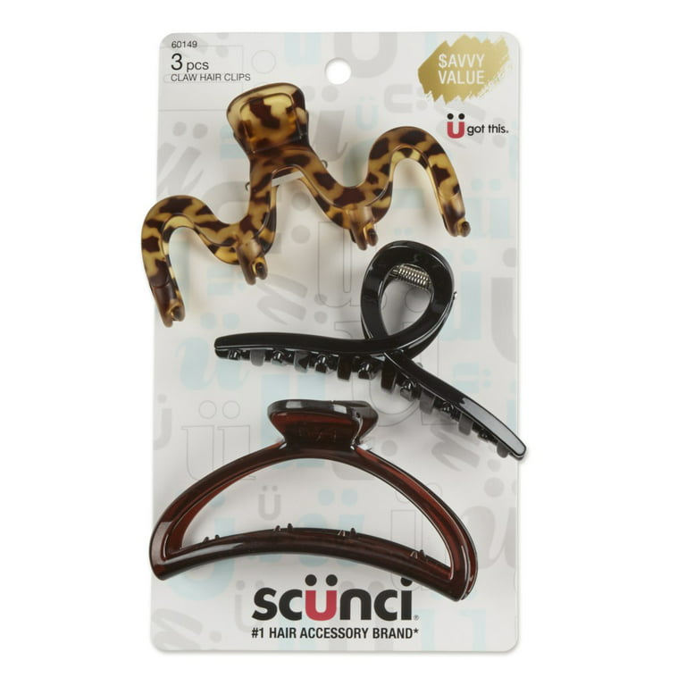 Scunci Assorted Claw Hair Clips 3 PC