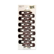 Scunci Metal Snap Hair Clips, Brown, 12 Count