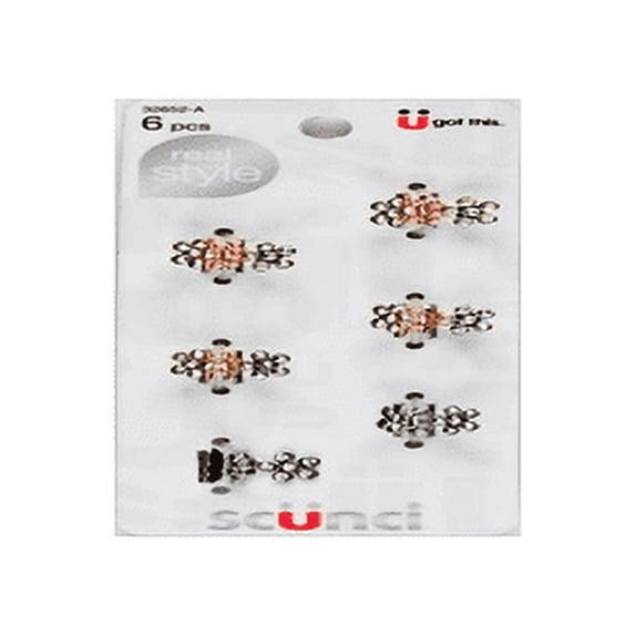 Scunci Mini Metal Rhinestone Jaw Clips (Pack of 3)