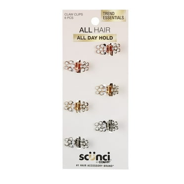 Scunci Mini Rhinestone Claw Clip, Multicolor, 6 Count