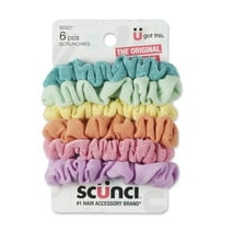 Scunci Mini Scrunchie Hair Ties, Assorted Colors, 6 Ct