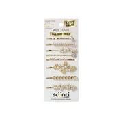 Scunci Mixed Pearl Bobby Pins, Gold, 8 Count