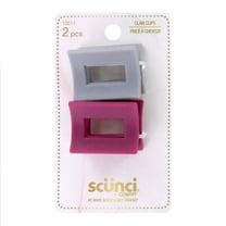 Scunci Modern Claw Hair Clips, Gray & Magenta, 2-Pieces