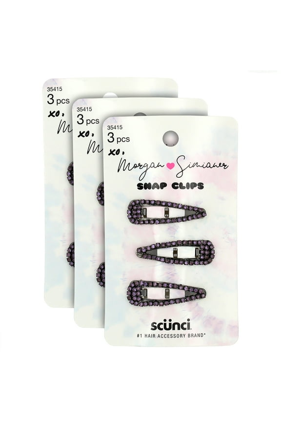 Morgan Simianer Xo Small Rhinestone Snap Clips - 9 Count Total