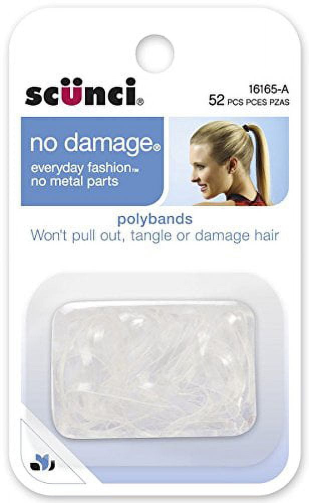 Scunci NO DAMAGE CLEAR POLYBANDS 52 Count