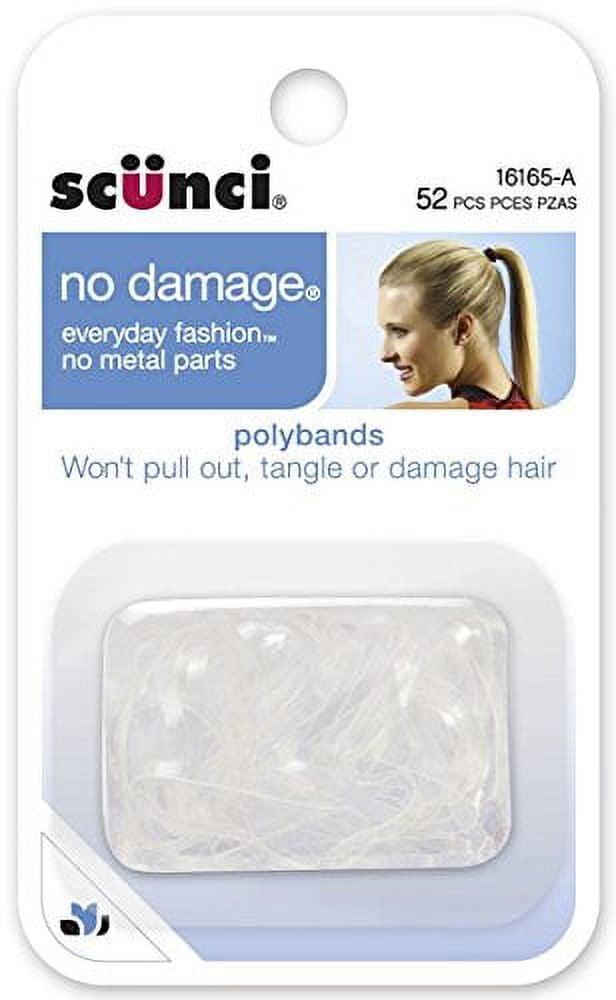 Scunci NO DAMAGE CLEAR POLYBANDS 52 Count