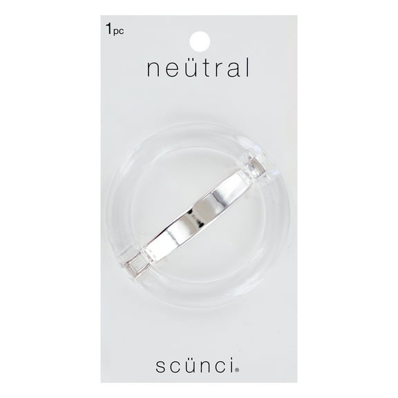 Scunci Neutral Hair Clear Acrylic Circle-Shaped Barrette, 1-Piece