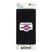 Scunci No Damage Black Hair Ties, Large, 32ct