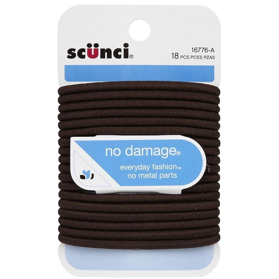 Scunci No Damage Elastic Hair Bands, Brown (hfs-koi-zk-a1925)