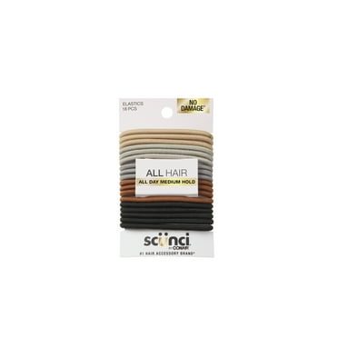 Scunci No Damage Elastic Ponytail Hair Ties, Multicolor, 18 Count