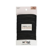 Scunci No Damage Nylon Ponytail Hair Ties, Black, 24 Count