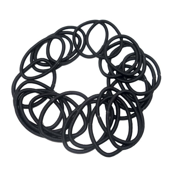 Scunci No Damage Nylon Ponytail Hair Ties, Black, 24 Count