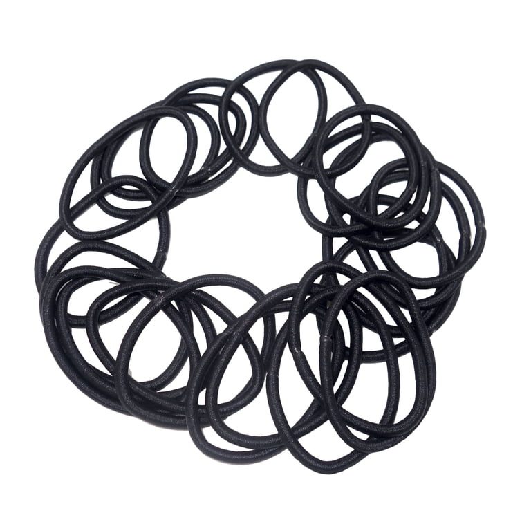 scunci Nylon Ponytail Hair Ties Black 24 Count for Thick  display picture 2