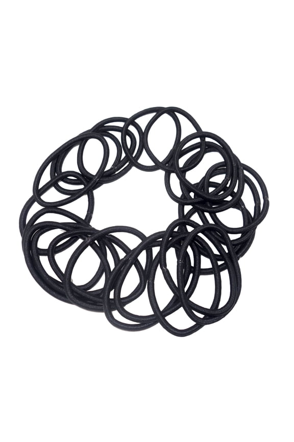 No Damage Nylon Ponytail Hair Ties, Black, 24 Count