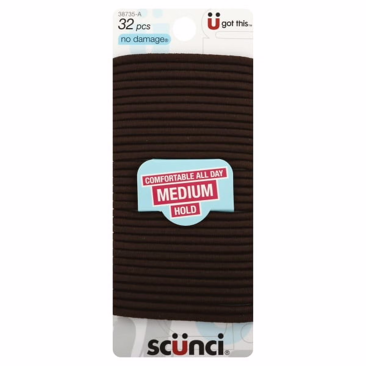 Scunci No Damage Elastics 32-Count Hair Ties – 4 Pack Gentle Non-Snag Elastics