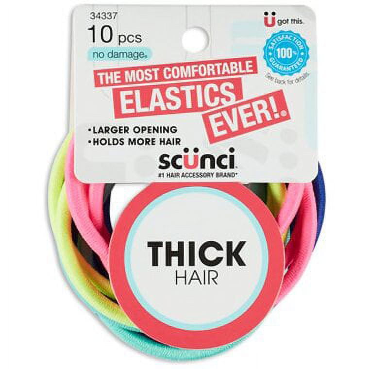 Scunci No Damage Elastic Ponytail Holder Hair Ties with Storage Ring,  Neutral Colors, 18 Ct 