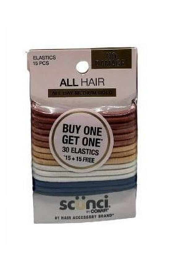 No Damage Hair Elastics, Assorted Colors & Black, 30-Count