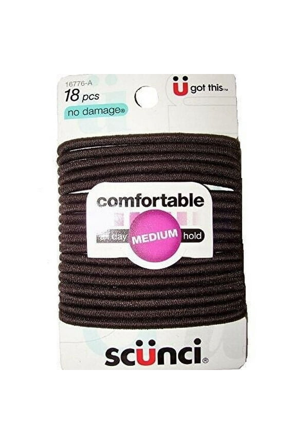 No Damage Hair Ties 18 Count Elastics Medium Hold Black