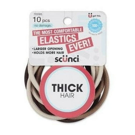 Scunci No Damage Hair Ties Black & Brown - 10 CT