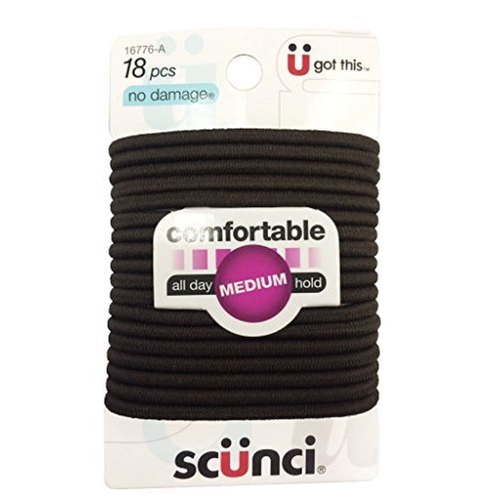 Scunci No Damage Hair Ties Brown - 18 CT (Pack of 8)