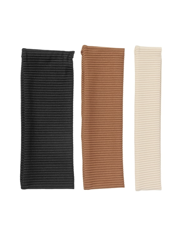 by Conair Mixed Size Hair Wraps, Sand, Brown & Black, No-Damage Hair Bands, 3 Count