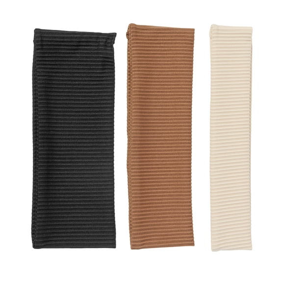 Scunci by Conair Mixed Size Hair Wraps, Sand, Brown & Black, No-Damage Hair Bands, 3 Count