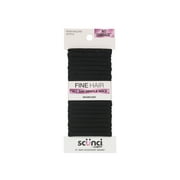 Scunci No Damage Seamless Hair Ties for Fine Hair, Black, 20 Count Ponytail Holders