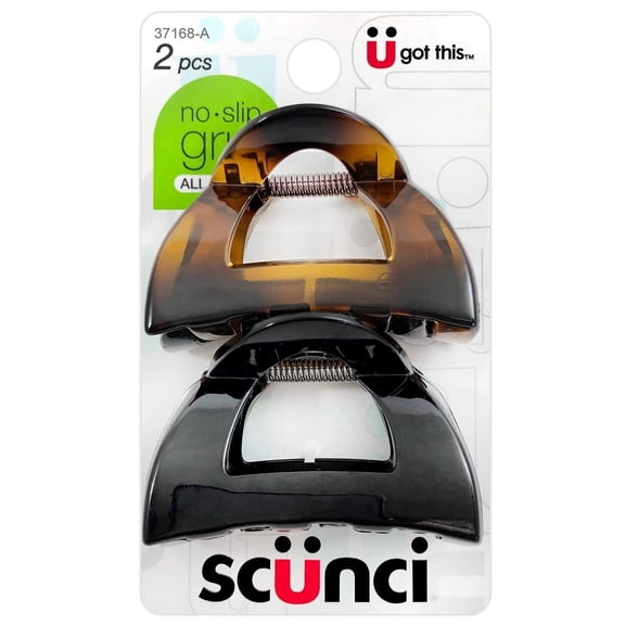 Scunci No Slip Grip 5.5 CM Jaw Hair Clips - 2 Pcs.