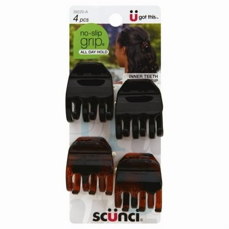 Scunci No-Slip Grip Claw Clips 4 Each