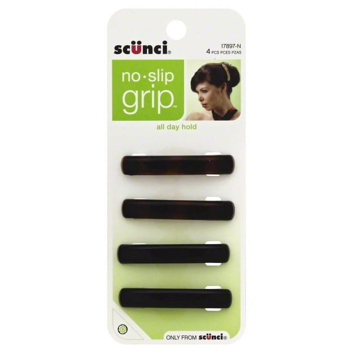 Scunci No Slip Grip Barrettes, 4 count