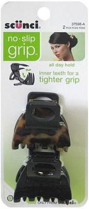 Scunci No-Slip Grip Double Teeth Jaw Clips 2 ea