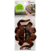 Scunci No Slip Grip No Slip Grip Jaw Clip, Brown 3 pack Bundle