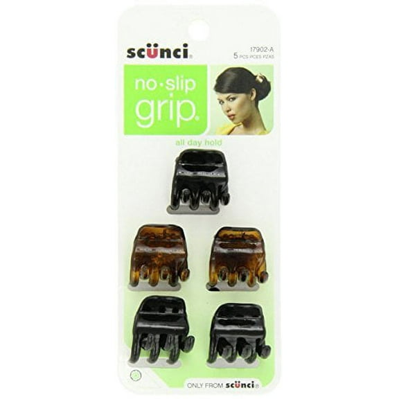 Scunci No-Slip Grip Mini Jaw Clips 5 ea (Pack of 12)