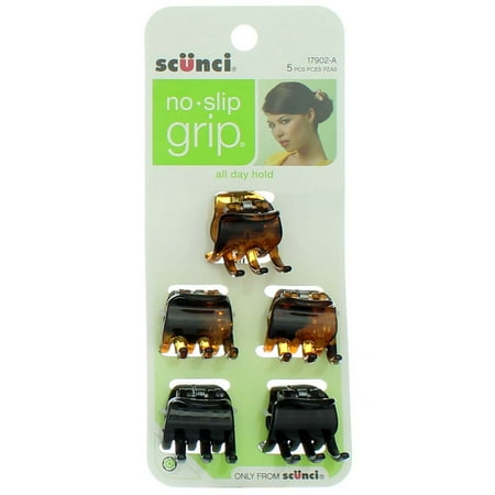 Scunci No-Slip Grip Mini Jaw Clips 5 ea (Pack of 2)