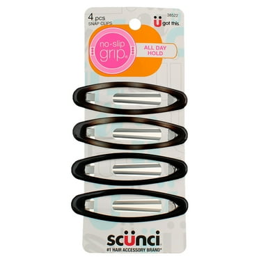 Scunci No-Slip Grip Snap Clips 4 Each